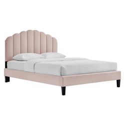 Daisy Performance Velvet Full Platform Bed - East End Imports MOD-7039-PNK