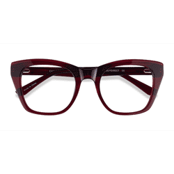 Female s horn Burgundy Acetate Prescription eyeglasses - Eyebuydirect s Cassie