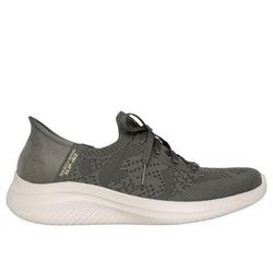 Skechers Women's Slip-ins Martha Stewart: Ultra Flex 3.0 - Back On Track Sneaker | Size 6.5 | Olive | Textile/Synthetic | Vegan | Machine Washable