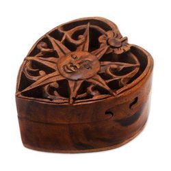 Sun of Love,'Hand Made Wood Puzzle Box with Sun Motif'