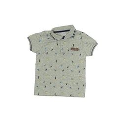 Short Sleeve Polo Shirt: Gray Tops - Kids Boy's Size 6