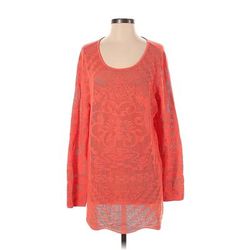 Jessica London Pullover Sweater: Orange Damask Tops - Women's Size 4