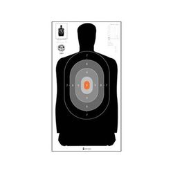 Action Target B-27NCJA Dark-to-Light Silhouette Target 100 Per Case Black/Gray/Orange 24in x 45in B-27NCJA