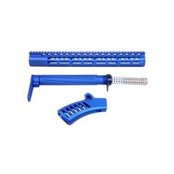 Guntec USA AR-15 Compliant Ultra Furniture Set Anodized Blue AR-COMP-SET-BLUE