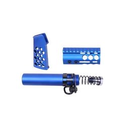 Guntec USA AR-15 Micro Honeycomb Pistol Furniture Set Anodized Blue MICRO-HCP-SET-BLUE
