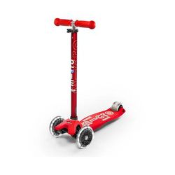 Micro Kickboard Maxi Deluxe LED Scooter (5-12 years) - Red