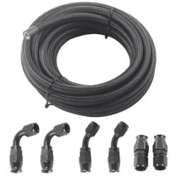 An6 An8 An10 3m/10ft E85 tubo Nylon acciaio inossidabile intrecciato PTFE nero Kit di montaggio