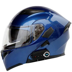 Nuovo Casco Bluetooth Flip Up Visor Dual Lens Casco Moto Cool Casco integrale Casco nero caschi Moto