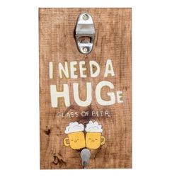 'Hand-Painted Wood Wall-Mounted Bottle Opener from Costa Rica'