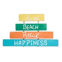 Beach Love,'Hand-Painted Wood Wall Art with Inspirational Message'