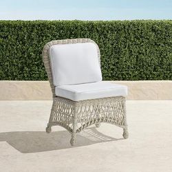 Set of 2 Hampton Dining Side Chairs in Ivory Wicker - Standard, Sailcloth Salt - Frontgate