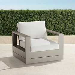 Boretto Swivel Lounge Chair in Matte Dove Aluminum - Standard, Charcoal - Frontgate