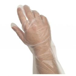 Handgards 303120273 Disposable Poly Elbow Gloves - Powder Free, Clear, One Size, Clear Plastic, Powder-free, Non-sterile