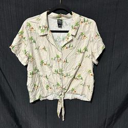 Disney Tops | Disney Universe Crop Top Lady And The Tramp Tie Shirt Size Xl / Zz-15 | Color: Green/Tan | Size: Xl