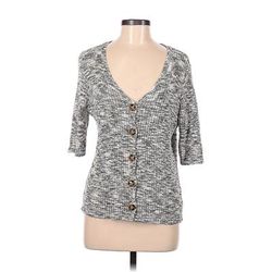 Mod Ref Cardigan Sweater: Gray - Women's Size Medium