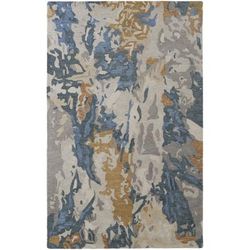 Calista Casual Abstract, Gray/Blue/Gold, 8' x 10' Area Rug - Feizy EVER8645GRYMLTF00