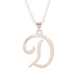 Dancing D,'Sterling Silver Letter D Pendant Necklace from India'