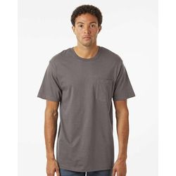 SoftShirts SS210 Classic Pocket T-Shirt in Graphite Grey size Large | Cotton 210