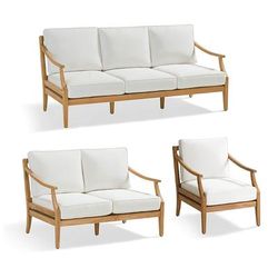 Trelon Seating Replacement Cushions - Ottoman, Light Aruba - Frontgate