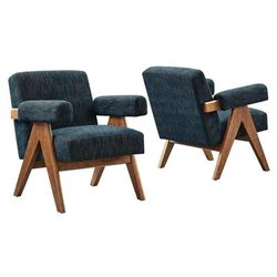 Lyra Fabric Armchair - Set of 2 - East End Imports EEI-6704-HEA