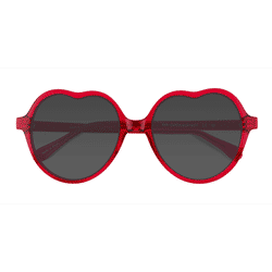 Female s heart Crystal Red Acetate Prescription sunglasses - Eyebuydirect s Amora