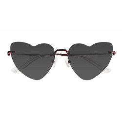 Female s heart Shiny Red Metal Prescription sunglasses - Eyebuydirect s Priya