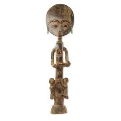 Wood fertility doll, 'Beautiful Ashanti Mother'