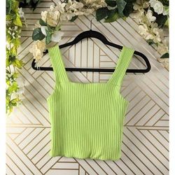 American Eagle Outfitters Tops | American Eagle Women's Soft Sexy Light Green Ribbed Tank Top Size Small | Color: Green | Size: S