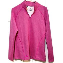 Adidas Tops | Adidas Ht1267 Womens 1/4 Zip Golf Knit Sz M Nwt $80 | Color: Pink | Size: M