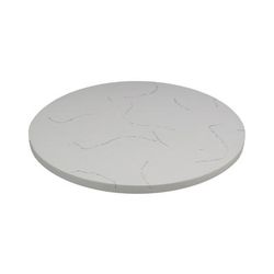 Art Marble Q40154RD 54" Round Quartz Table Top - Indoor/Outdoor, Carrera White