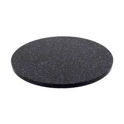 Art Marble Q40924RD 24" Round Quartz Table Top - Indoor/Outdoor, Blue Galaxy, Black