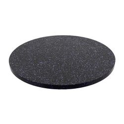 Art Marble Q40948RD 48" Round Quartz Table Top - Indoor/Outdoor, Blue Galaxy, Black