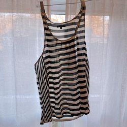 Madewell Tops | Broadway & Broom Striped Silk Top | Color: Black/White | Size: M