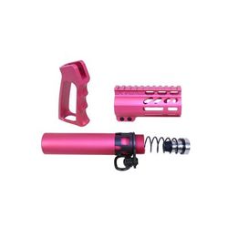 Guntec USA AR-15 Micro Pistol Furniture Set Anodized Rose MICRO-P-SET-ROSE