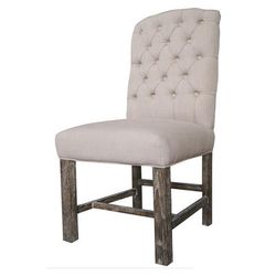 York Dining Chair - Flax Linen & Natural Legs - LH Imports SDC05-02O