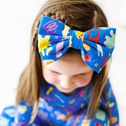 Make & Create Luxe Baby Girl Soft & Stretchy Bamboo Bow Headbands - 4T - 8 Years