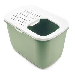 Savic Hop In cat toilet botanical green and white