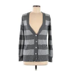 Ann Taylor LOFT Cardigan Sweater: Gray - Women's Size Medium