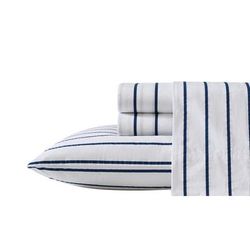 Brenton Stripe Navy Queen Sheet Set