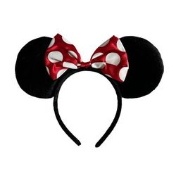 Disney Accessories | Disney Minnie Mouse Halloween Costume Minnie Mickey Ears Red Bow | Color: Black/Red | Size: Os