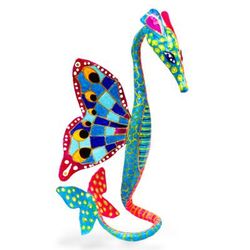 Horse of the Sea,'Hand Painted Seahorse Alebrije Sculpture'