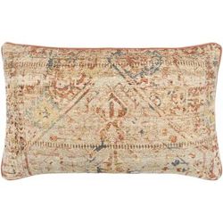 Shuya 22" Square Traditional Cotton Brick Red/Tan/Camel/Light Wood/Pearl/Terracotta/Sandstone/Mustard/Slate Blue/Rust Lumbar Pillow - Boutique Rugs