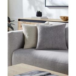 Zihna 22" Square Modern Warm Gray/Gray/Off White Throw Pillow - Boutique Rugs