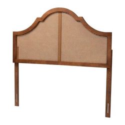 Camila Classic And Traditional Grey Fabric And Walnut Brown Finished Wood King Size Headboard by Baxton Studio in Ash Walnut (Size QUEEN)