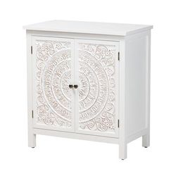 Yelena Classic And Traditional White Finished Wood 2-Door Storage Cabinet by Baxton Studio in White