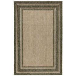 Liora Manne Carmel Multi Border Indoor/Outdoor Rug by Trans-Ocean Import in Green (Size 39" X 59")