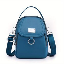 Solid Color Zipper Crossbody Bag, All-match Coin Purse, Women's Shoulder Bag For Shopping