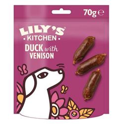 70g Duck & Venison Scrumptious Sausages Lily's Kitchen Dog Treats