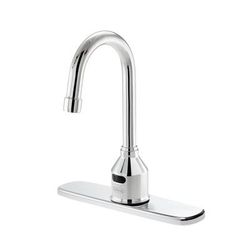 Krowne 16-649P8 Deck Mount Electronic Faucet - 8" Centers, Gooseneck Spout, Battery Operated, Chrome