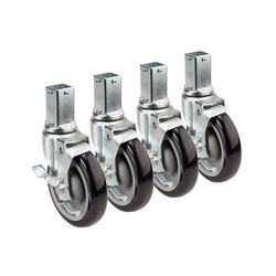 Krowne 28-172S 4 Piece Post Shelving Caster Set w/ 5" Wheels